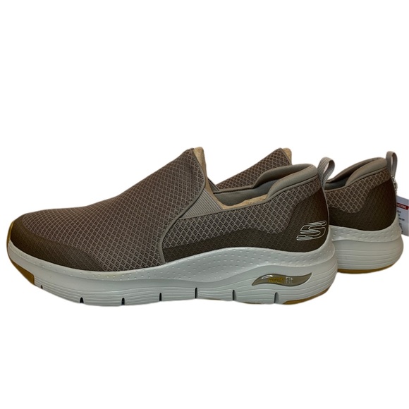 Skechers ARCH FIT BANLIN 232043/TPE Taupe Brown Slip On Walking Shoes Mens Sz 13 - Picture 8 of 11